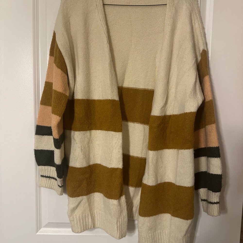 Striped Beige and Brown Women's Sweater